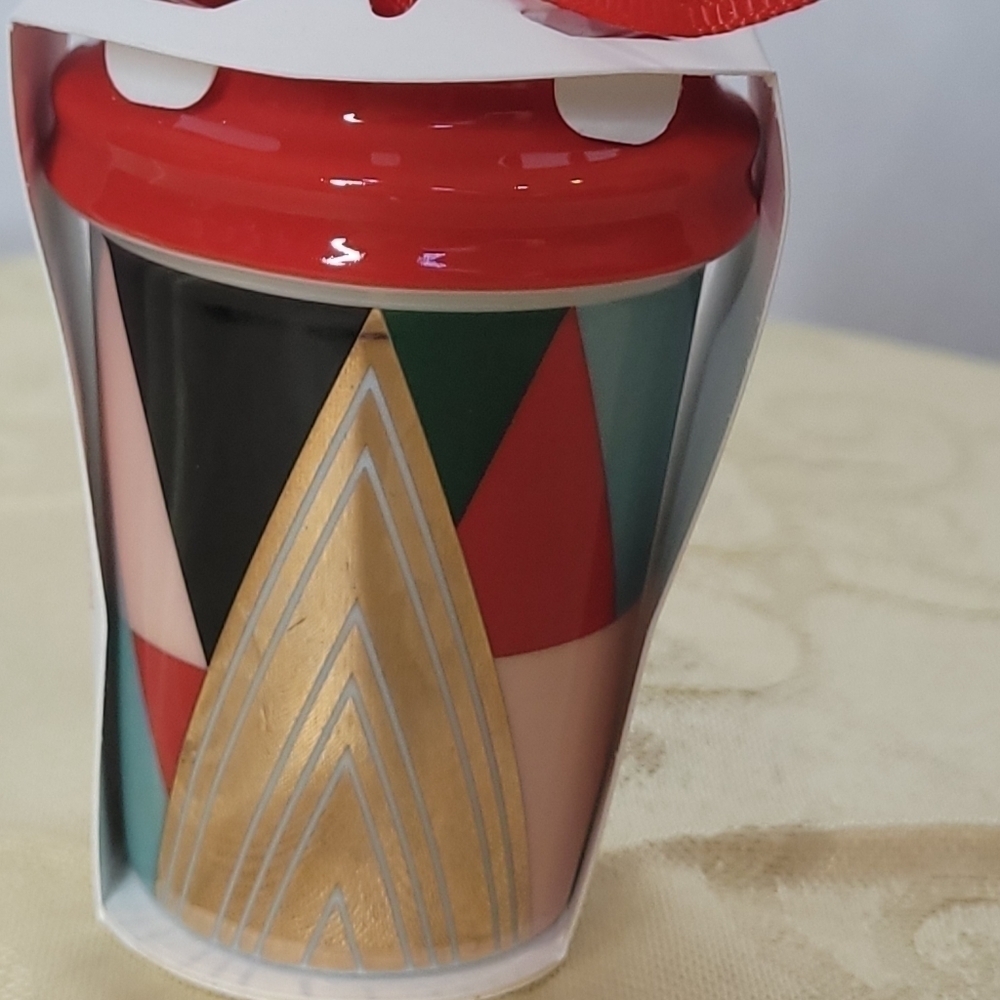 Starbucks 2017 Modern Trees Ceramic Christmas Ornament